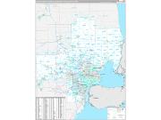 Detroit-Warren-Dearborn Metro Area Wall Map Premium Style 2022